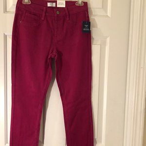 NWT Crown & Ivy Kids Girls Size 14 Jeggings Magenta Adjustable Waist